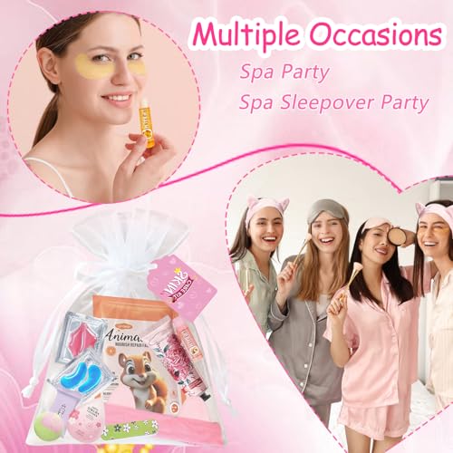 144 PCS Spa Party Supplies for Women,Spa Day Favors Essentials Include Face Masks Skincare, Games, Lip Balm, Under Eye Pat...