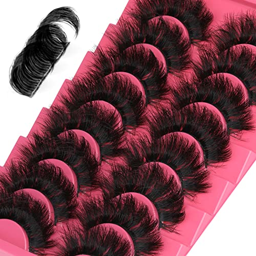 Eyelashes Mink Lashes Dramatic Full Volume False Eyelashes 6D Faux Mink Eye Lash 18mm Long Lashes Pack 8 Pairs by Winifred