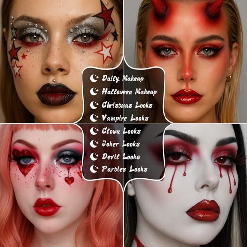 UCANBE Red Eyeshadow Makeup Palette, 15 Colors Burgunry Gray Silver Shimmer Matte Glitter Metallic Eye Shadow Pallet, Pigm...