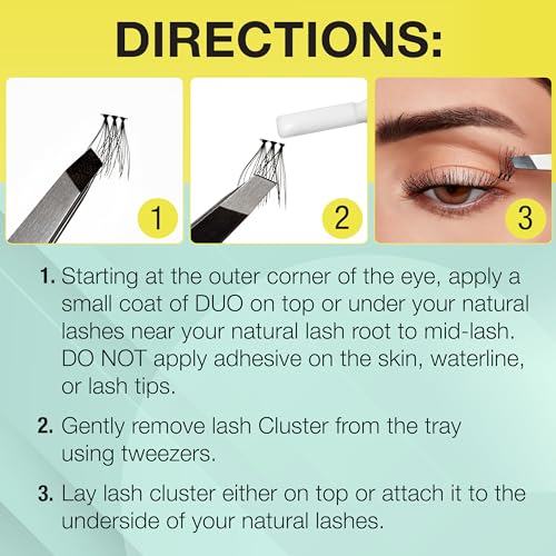 Ardell Active Lash Clusters, Dash - Waterproof, DIY Eyelash Extensions, Multi-Length Individual Lashes, Reusable False Eye...