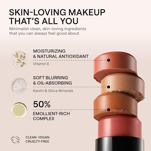 Nudestix Nudies Bronze All Over Matte Bronzing Stick – 3-in-1 Cream Bronzer for Cheeks, Eyes & Lips with Built-In Brush | ...