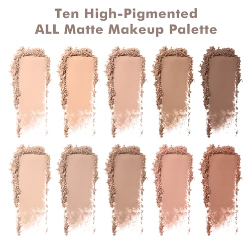 FangTangDI Matte Eyeshadow Palette for Women, Ten High-Pigmented Makeup Palette, Neutral Nude Smoky Powder for Eye Makeup,...