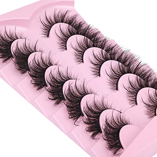 Fox Eye Lashes Wispy Faux Mink Lashes Volume Fairy Cat Eye Lashes That Look Like Extensions Spiky Fake Eyelashes 20mm Long...