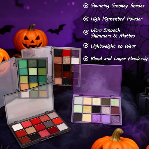 Erinde Purple Eyeshadow Palette, 15 Colors Violet Lavender Green Smokey Eye Shadow Pallet, Matte Shimmer Metallic Glitter,...