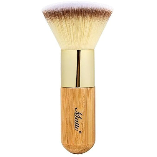 Matto Bamboo Flat Kabuki Foundation Brush - Flat Top Makeup Brush for Foundation Blending Liquid Cream Mineral Powder 1 Piece
