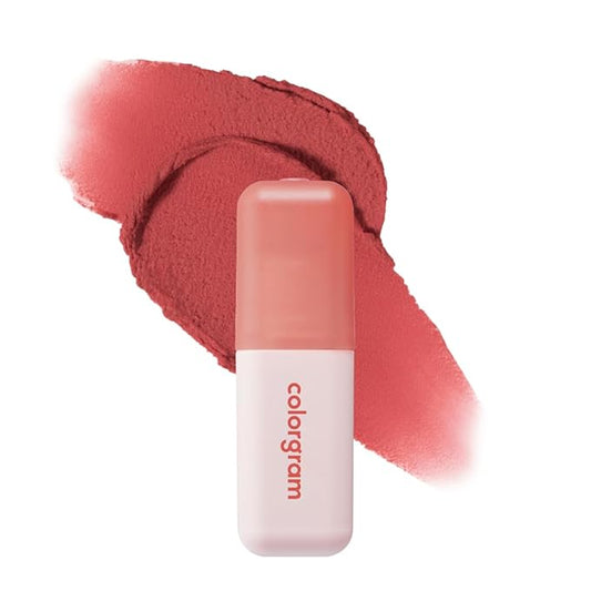 COLORGRAM NUDE BLUR TINT 04 CORAL LIT | Soft Velvet Matte Lip Stain & Cheek | Lightweight Blurring Tint for a Smooth & Air...