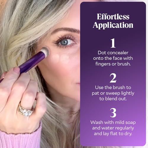 Contoured Concealer Brush for Eyes & Nose – Precise Blending Makeup Brush for Flawless Coverage – Soft, Non-Shedding, Crue...