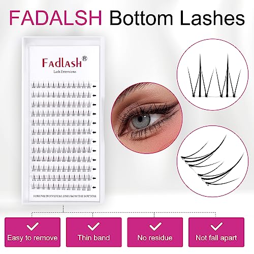 Lash Clusters Bottom Lashes DIY Lash Extensions 144pcs Individual Lashes Black Cluster Lashes Faux Mink Cluster Eyelash Ex...