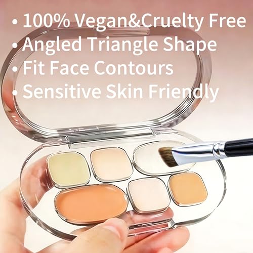 MLJHMRW Concealer Brush,Triangle Under Eye Makeup Small Foundation Brush Precise Coverage Dark Circles Face Contour Blendi...