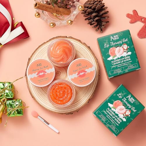 ANAI RUI Lip Scrubber Exfoliator & Lip Balm Hydrating, Lip Exfoliator Scrub and Moisturizer, Lip Sleeping Mask for Dry Dar...