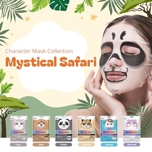 Epielle Character Face Mask Mystical Safari 6 Pack, Fun & Effective Korean Skin Care, Spa Party Favors, Stocking Stuffers,...