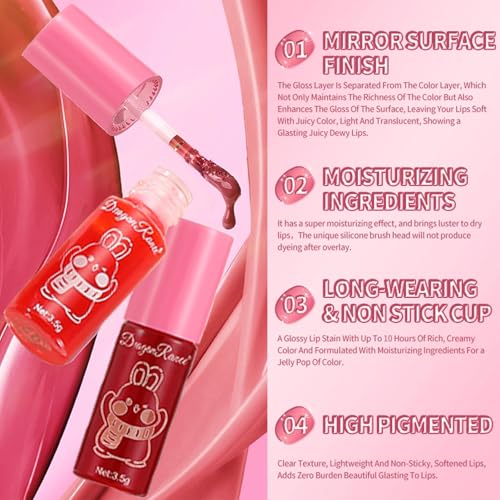 10 Colors Lip Tint Stain Set,Korean Lip Gloss,Watery Lip Stain Mini Liquid Lipstick Waterproof,Moisturizing Lip Stain Set ...