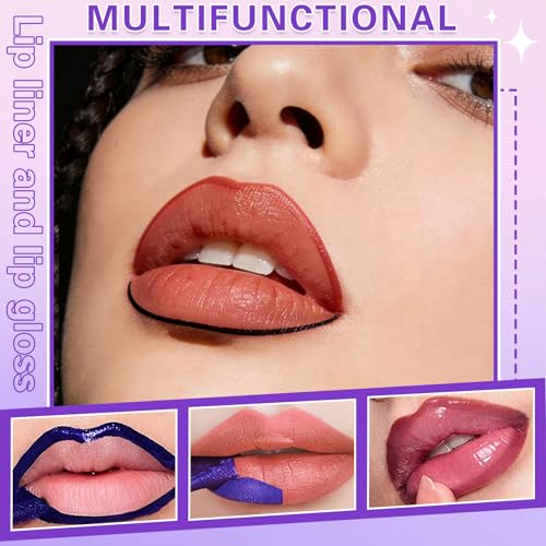 ZHISHUDL 5PCS Lip Stain Peel Sff Lip Liner Stain Set Natural Matte Liquid Lipstick Lip Tint Stain Long Lasting Waterproof ...