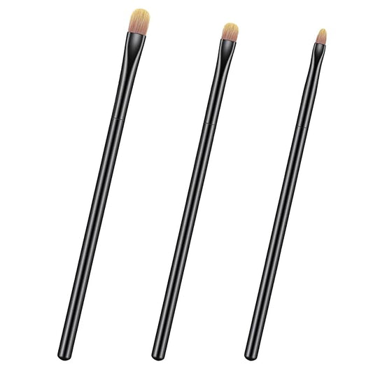 3PCS Flat Concealer Brush Small Black Premium Synthetic Makeup Brushes Under Eye, Travel Foundation Make up Brush Set Prec...