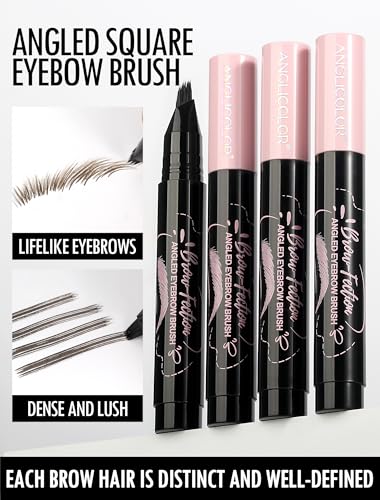 Anglicolor Eyebrow Pen, Angled Brow Brush, Microblading Eyebrow Pencils for Women, Natural Brow Pen, Eyebrow Brush To Hai...