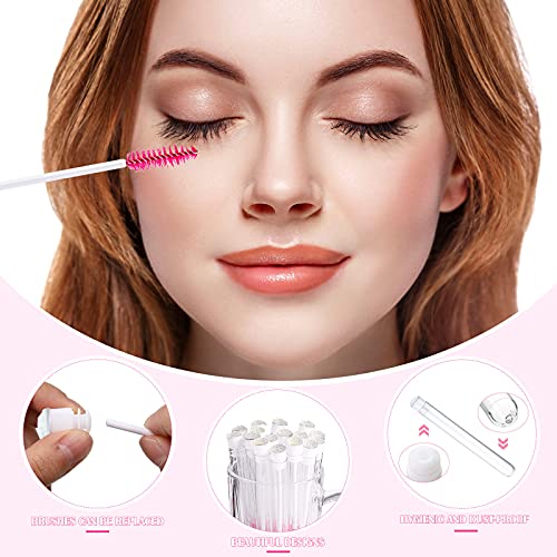 80 Pieces Disposable Mascara Brushes Tubes Set, 40 Pieces Empty Mascara Wand Tube with 40 Pieces Eyelash Brush Makeup Tool...