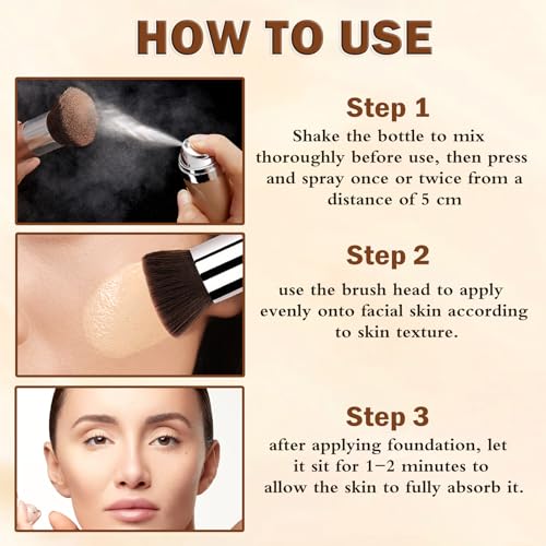 LZXLUKGIR Air Brush Makeup Foundation,Magic Minerals Airbrush Foundation Makeup,Silk Flawless,Buildable Coverage,Moisturiz...