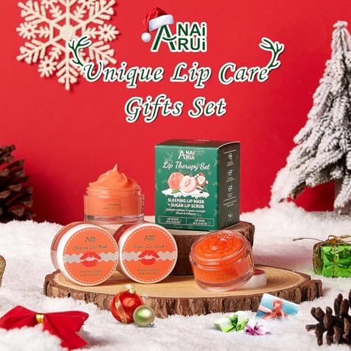 ANAI RUI Lip Scrubber Exfoliator & Lip Balm Hydrating, Lip Exfoliator Scrub and Moisturizer, Lip Sleeping Mask for Dry Dar...