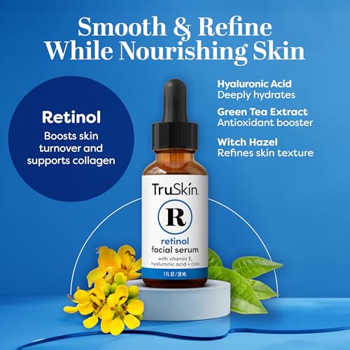 TruSkin Retinol Serum for Face – Gentle, Skin Friendly Anti-Aging Retinoid with Hyaluronic Acid, Cica & Vitamin E – Retino...