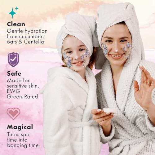 Unicorn Kids Face Masks Skincare Set (20pcs), Organic Vegan & Kid Safe Skin Care Ages 4+, Cute Animal Sheet Masks for Girl...