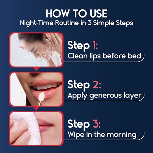 Lip Mask Overnight with Hyaluronic Acid & Collagen, Lip Sleeping Mask for Dry Cracked Lips, Moisturizing, Hydrating, Exfol...