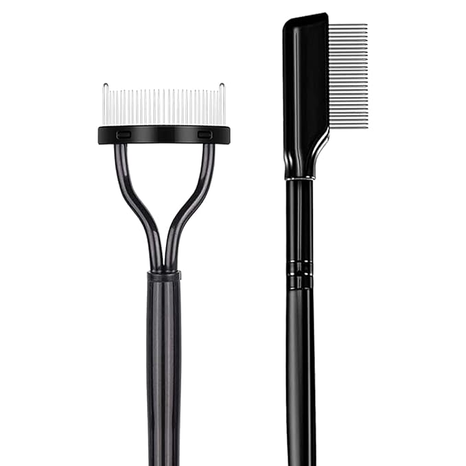 2Pcs Eyelash Separator, Eyelash Comb Lash Brush Separator, Lash Comb Eyelashes Curler Makeup Mascara Applicator, Eye Makeu...