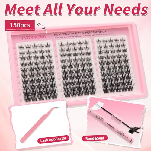 YVORMZKA Manga Lash Clusters Kit - Wispy Eyelash Clusters, Individual Lashes Clusters DIY Lash Extension Kit (Cutey)