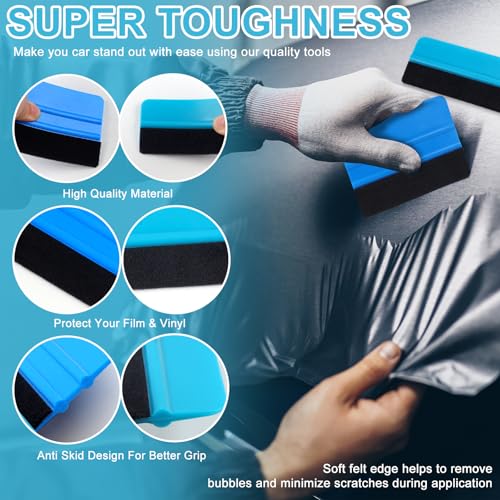 10PCS Window Tint Tools Kit, Premium Vinyl Wrap Kit, Easy to Apply Glass & Window Film Application Kit, Vehicle Vinyl Wrap...