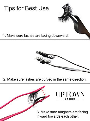 Magnetic Eyelash Applicator Tool for Magnetic Lashes & False Eyelashes – Fake Eyelash Applicators by Uptown Lashes (Black)