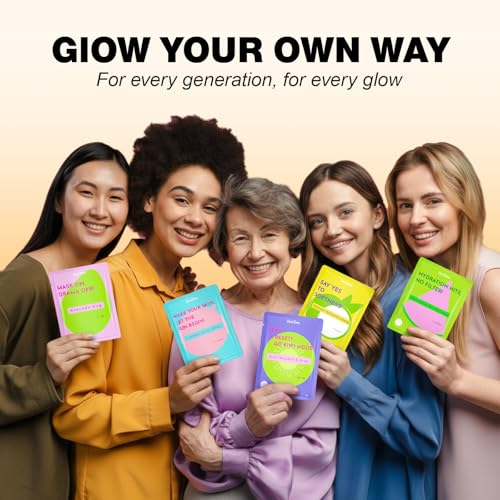 ZealSea Clean Beauty Face Masks Skincare, Minimalism 15 Ingredients Sheet Mask, Dopamine Color Design Facial Mask, Sleepov...