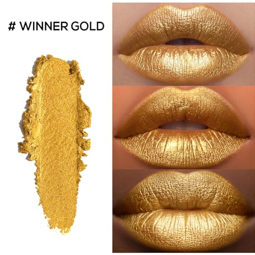 Moisture Gold Lipstick for Women Hydrate Tinted Lip Balm for Dry Cracked Lips Glossy Lip Color Juicy Finish, MA072 Winner ...