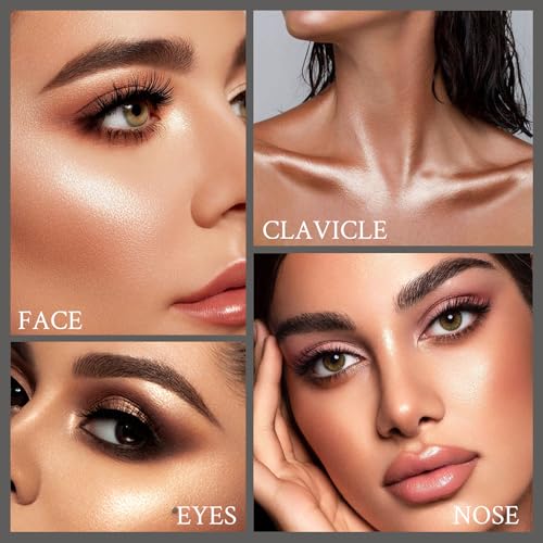 HOSAILY 2 Pcs Cream Contour Highlighter Stick for Face Cheeks, Face Brightens Trimming Cream Bronzer Stick, Waterproof Lon...