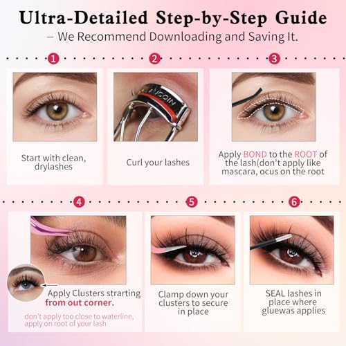 YVORMZKA Manga Lash Clusters Kit - Wispy Eyelash Clusters, Individual Lashes Clusters DIY Lash Extension Kit (Cutey)