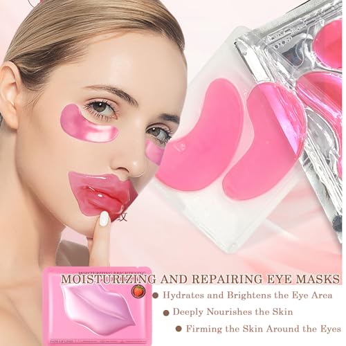20 Pairs Lip Mask & Eye Mask,Crystal Gel Eye Pads Nourishes the Lip Patches for Skin Care Spa Daily Moisturizing Eye Patch...