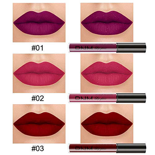 AMY'S DIARY 3Pcs Dark Red Purple Matte Liquid Lipstick Sets, Matte Lipstick Lip Stain Long Lasting 24 Waterproof Lip Gloss...