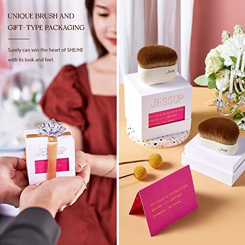 Jessup Makeup Brush, Foundation Brush Flat Top Kabuki Brush for Face Blush Liquid Powder Foundation Brush for Blending Buf...