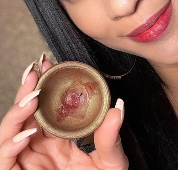 Aker Fassi Moroccan Clay Pot Lip Stain and Cheek Tint - Natural Long Lasting Lipstick for Women - Authentic Morocco Clay P...