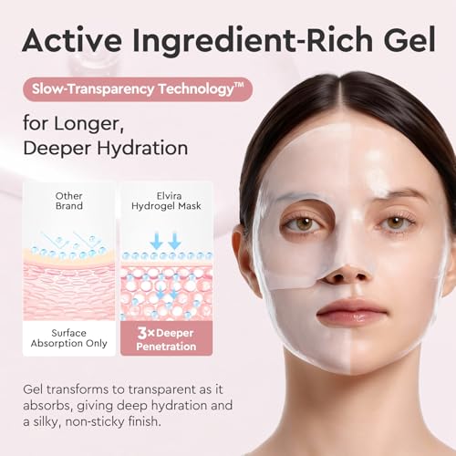 Elvira Bio-Collagen Real Deep Mask, Overnight Hydrating Face Mask with Hyaluronic Acid, Korean Skincare Face Mask for Mois...
