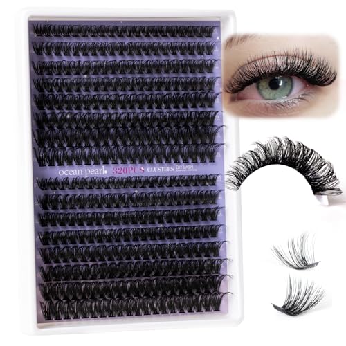 Ocean Pearl Lash Clusters 320pcs 3D Thick Lash Clusters kit 60D+80D Lashes,Eyelashes,Lash Extension Kit,Eyelash Clusters w...