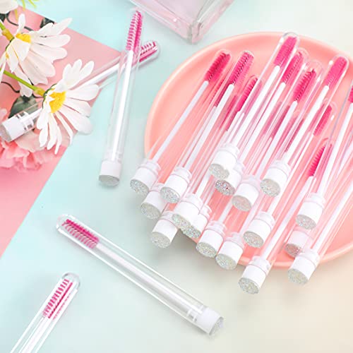 80 Pieces Disposable Mascara Brushes Tubes Set, 40 Pieces Empty Mascara Wand Tube with 40 Pieces Eyelash Brush Makeup Tool...