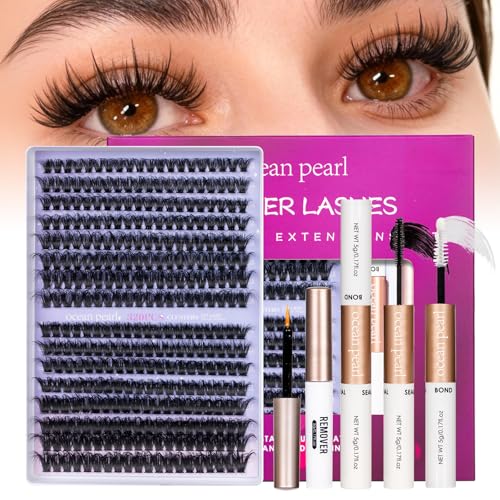 Ocean Pearl Lash Clusters 320pcs 3D Thick Lash Clusters kit 60D+80D Lashes,Eyelashes,Lash Extension Kit,Eyelash Clusters w...