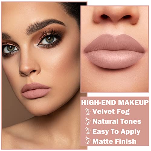 XINGXYUEL Matte Nude Lipstick Silky Velvet Lip Gloss Nude Lip Stain Paper Tube Lipsticks Non-Stick Cup, Waterproof Long La...