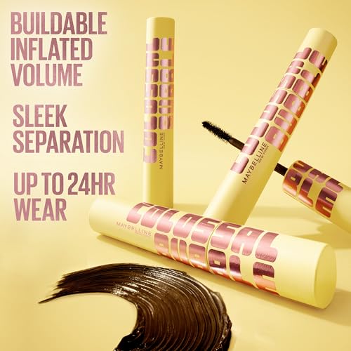Maybelline The Colossal Bubble Washable Mascara, Buildable Mascara Volume and Length Formula for Bold, Separated Lashes, V...