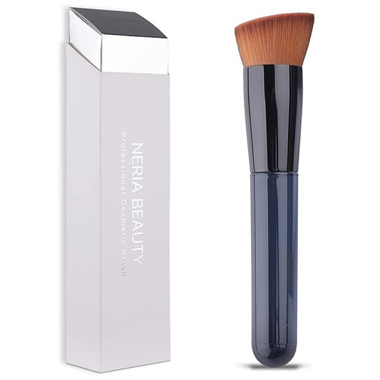 Foundation Brush, Flat Top Kabuki Foundation Brush for Liquid Makeup, Cream, Powder, Travel Size Face Foundation Blending ...