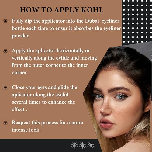 Musk AL tahara Dubai Natural Loose Powder Eyeliner – Long-Lasting Traditional Eyeliner Smooth & Easy Application Intense C...