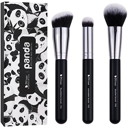 DUcare Makeup Brushes 3Pcs Foundation Contour Bronzer Brush,Concealer Brush,Blusher Powder Brush, Face Kabuki Travel Buffi...