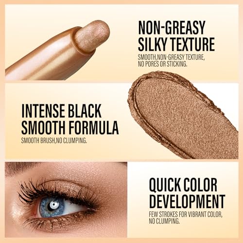 LANGMANNI Eyeshadow Stick,4 PCS Waterproof Multi-Color Eyeshadow Pen Set,Creamy Long-Lasting Eye Makeup Kit,Natural & Shim...