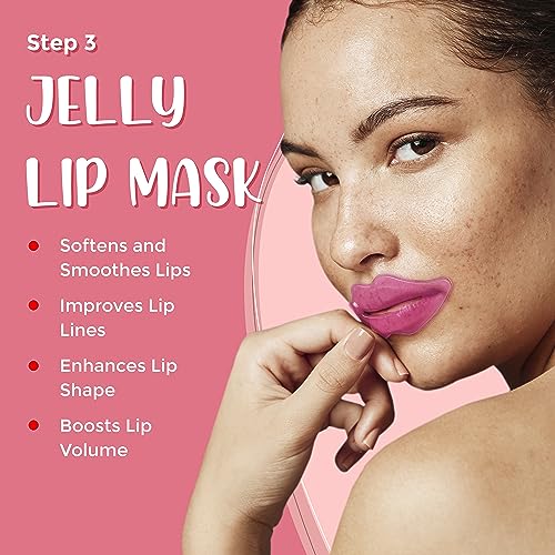 Lick Your Lips 6-in-1 Lip Care Kit With Lip Sleeping Mask, Silicone Brush, Sugar Lip Scrub, Lip Mask Sheet to Reveal Lusci...