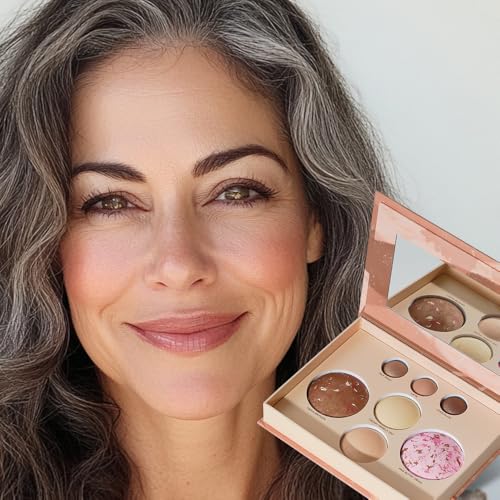 Best Baked Face Palette for Mature Skin – Includes Bronzer, Blush, Highlighter & Eyeshadows – Smooth Velvet Texture, Vegan...