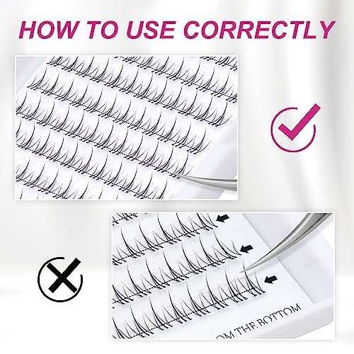 Lash Clusters Bottom Lashes DIY Lash Extensions 144pcs Individual Lashes Black Cluster Lashes Faux Mink Cluster Eyelash Ex...